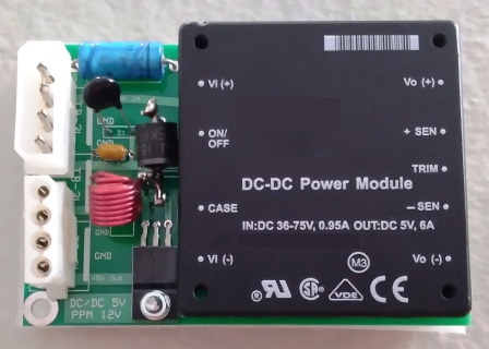 DC-DC Converter 36-75VDC to 5 VDC 6A and 12VDC PPM