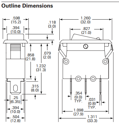 Circuit Breaker CBR Dimensions