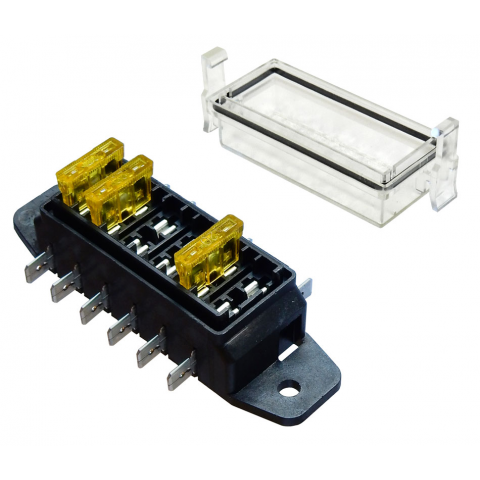6 circuit Fuse Block with Cover